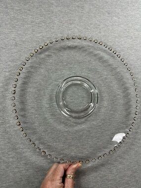 Antique Candlewick beaded glass serving dish tray lovers antique and vintage